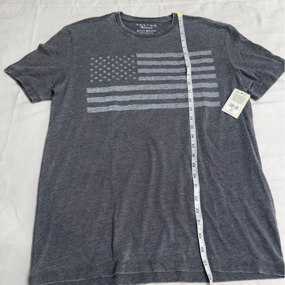 New Lucky Brand Charcoal Burnout Tee size M - Picture 4 of 8